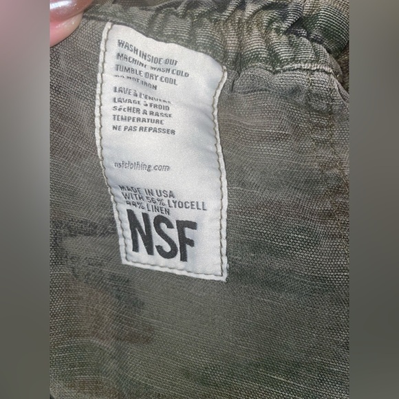 NSF Green Camo Harem Linen Blend Pants 💚 Medium - Picture 10 of 10